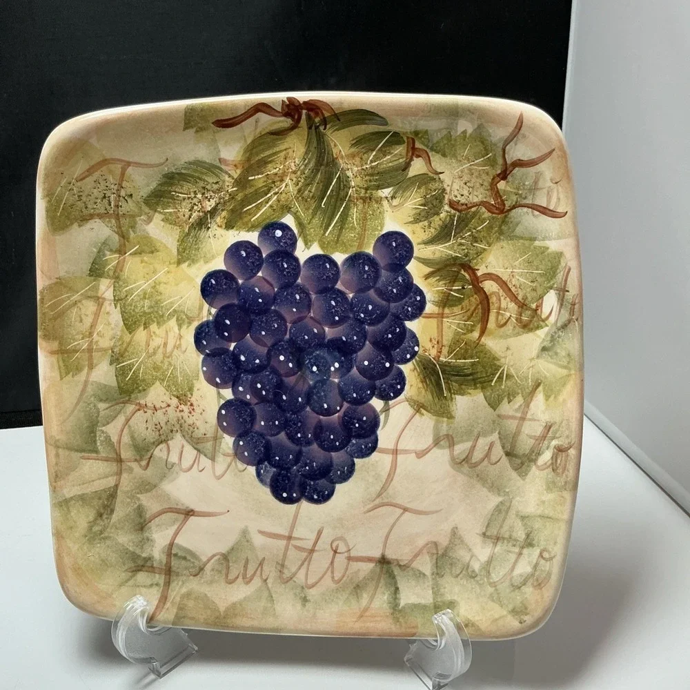 Set of Tabletops Unlimited Mixed Fruits Square Salad Plates 8 1/2
